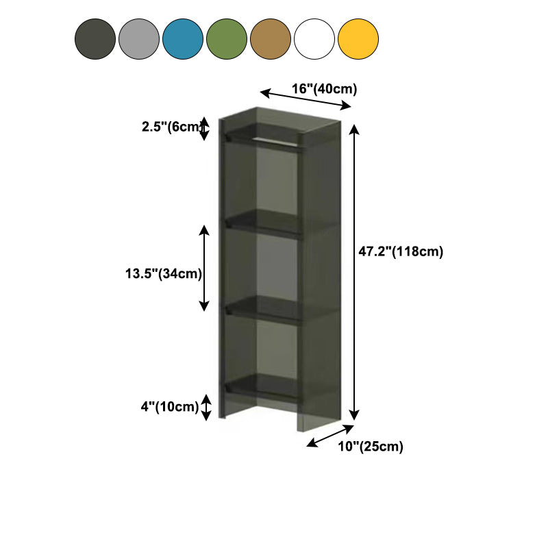 4/5-Shelf Glam Vertical Acrylic Standard Bookshelf Closed Back Bookshelf Clearhalo 'Bookcases' 'furn' 'furn_bookcases' 'Furniture' 'furniture_bookcases' 'kitchen' 'kitchen_bookcases' 'Living Room Furniture' 'Office Furniture' 4803882