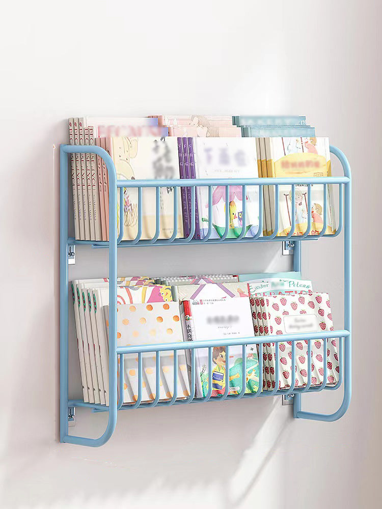 4.33"W Bookshelf Scandinavian Style Wall Mounted Bookcase for Office Study Room Blue Clearhalo 'Bookcases' 'furn' 'furn_bookcases' 'Furniture' 'furniture_bookcases' 'kitchen' 'kitchen_bookcases' 'Living Room Furniture' 'Office Furniture' 4803894