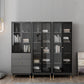 Manufactured Wood Glam Standard Bookcase Closed Back Bookcase with Glass Door Clearhalo 'Bookcases' 'furn' 'furn_bookcases' 'Furniture' 'furniture_bookcases' 'kitchen' 'kitchen_bookcases' 'Living Room Furniture' 'Office Furniture' 4803922