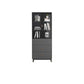 Manufactured Wood Glam Standard Bookcase Closed Back Bookcase with Glass Door 31"L x 16"W x 79"H Black-Gray Drawers Clearhalo 'Bookcases' 'furn' 'furn_bookcases' 'Furniture' 'furniture_bookcases' 'kitchen' 'kitchen_bookcases' 'Living Room Furniture' 'Office Furniture' 4803929