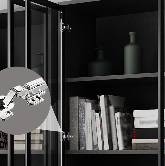 Manufactured Wood Glam Standard Bookcase Closed Back Bookcase with Glass Door Clearhalo 'Bookcases' 'furn' 'furn_bookcases' 'Furniture' 'furniture_bookcases' 'kitchen' 'kitchen_bookcases' 'Living Room Furniture' 'Office Furniture' 4803930