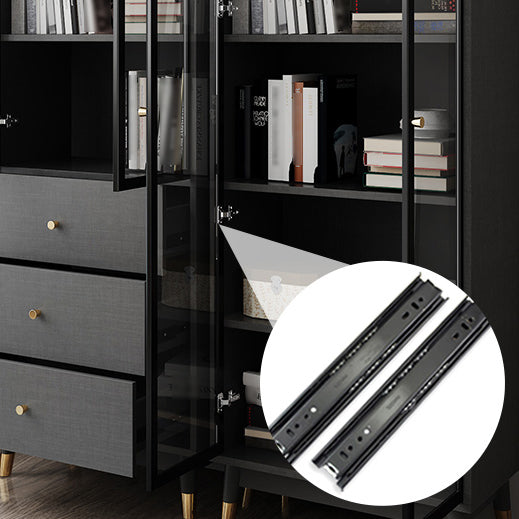 Manufactured Wood Glam Standard Bookcase Closed Back Bookcase with Glass Door Clearhalo 'Bookcases' 'furn' 'furn_bookcases' 'Furniture' 'furniture_bookcases' 'kitchen' 'kitchen_bookcases' 'Living Room Furniture' 'Office Furniture' 4803932