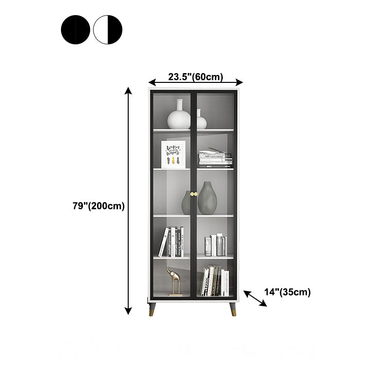 Manufactured Wood Glam Standard Bookcase Closed Back Bookcase with Glass Door Clearhalo 'Bookcases' 'furn' 'furn_bookcases' 'Furniture' 'furniture_bookcases' 'kitchen' 'kitchen_bookcases' 'Living Room Furniture' 'Office Furniture' 4803936