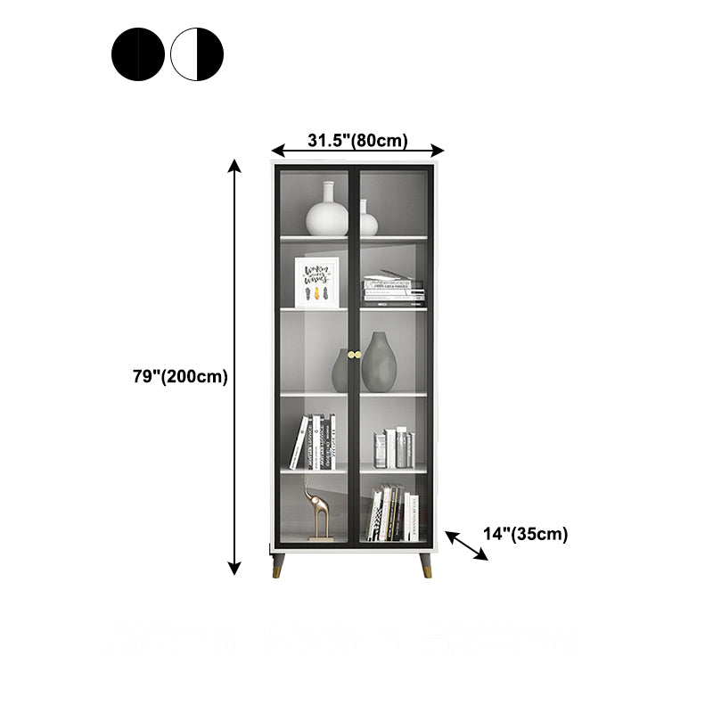 Manufactured Wood Glam Standard Bookcase Closed Back Bookcase with Glass Door Clearhalo 'Bookcases' 'furn' 'furn_bookcases' 'Furniture' 'furniture_bookcases' 'kitchen' 'kitchen_bookcases' 'Living Room Furniture' 'Office Furniture' 4803937