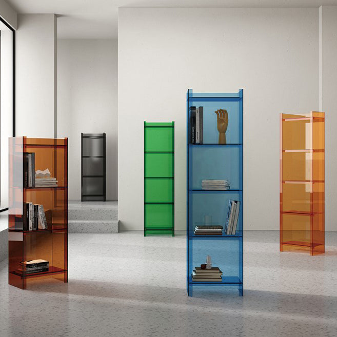 Glam Vertical Closed Back Standard Bookshelf Acrylic Bookshelf for Home Clearhalo 'Bookcases' 'furn' 'furn_bookcases' 'Furniture' 'furniture_bookcases' 'kitchen' 'kitchen_bookcases' 'Living Room Furniture' 'Office Furniture' 4803960