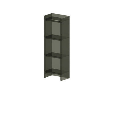 Glam Vertical Closed Back Standard Bookshelf Acrylic Bookshelf for Home 15.7"L x 9.8"W x 46.5"H Black Clearhalo 'Bookcases' 'furn' 'furn_bookcases' 'Furniture' 'furniture_bookcases' 'kitchen' 'kitchen_bookcases' 'Living Room Furniture' 'Office Furniture' 4803961