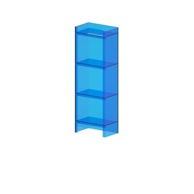 Glam Vertical Closed Back Standard Bookshelf Acrylic Bookshelf for Home 15.7"L x 9.8"W x 46.5"H Blue Clearhalo 'Bookcases' 'furn' 'furn_bookcases' 'Furniture' 'furniture_bookcases' 'kitchen' 'kitchen_bookcases' 'Living Room Furniture' 'Office Furniture' 4803962
