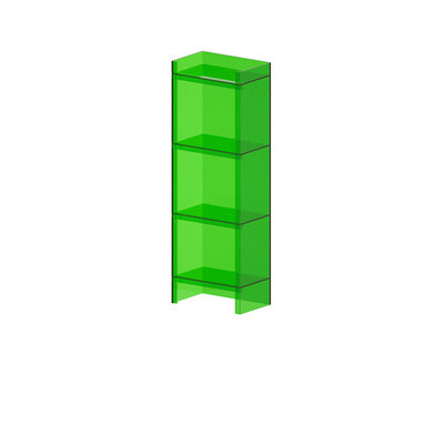 Glam Vertical Closed Back Standard Bookshelf Acrylic Bookshelf for Home 15.7"L x 9.8"W x 46.5"H Green Clearhalo 'Bookcases' 'furn' 'furn_bookcases' 'Furniture' 'furniture_bookcases' 'kitchen' 'kitchen_bookcases' 'Living Room Furniture' 'Office Furniture' 4803964