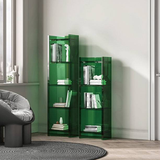 Glam Vertical Closed Back Standard Bookshelf Acrylic Bookshelf for Home Clearhalo 'Bookcases' 'furn' 'furn_bookcases' 'Furniture' 'furniture_bookcases' 'kitchen' 'kitchen_bookcases' 'Living Room Furniture' 'Office Furniture' 4803967