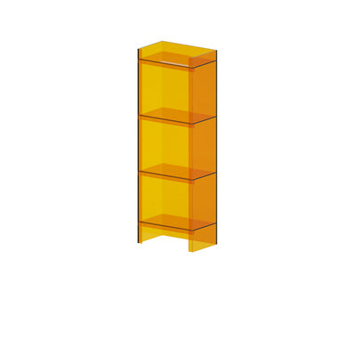 Glam Vertical Closed Back Standard Bookshelf Acrylic Bookshelf for Home 15.7"L x 9.8"W x 46.5"H Orange Clearhalo 'Bookcases' 'furn' 'furn_bookcases' 'Furniture' 'furniture_bookcases' 'kitchen' 'kitchen_bookcases' 'Living Room Furniture' 'Office Furniture' 4803968
