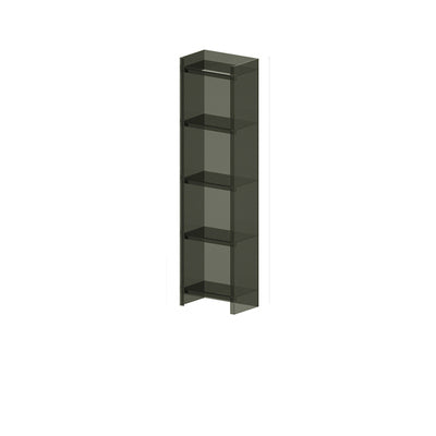 Glam Vertical Closed Back Standard Bookshelf Acrylic Bookshelf for Home 15.7"L x 9.8"W x 59.8"H Black Clearhalo 'Bookcases' 'furn' 'furn_bookcases' 'Furniture' 'furniture_bookcases' 'kitchen' 'kitchen_bookcases' 'Living Room Furniture' 'Office Furniture' 4803971