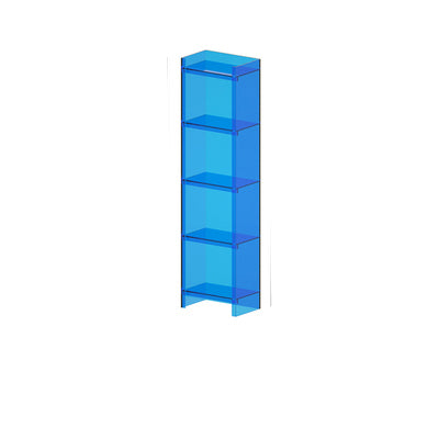 Glam Vertical Closed Back Standard Bookshelf Acrylic Bookshelf for Home 15.7"L x 9.8"W x 59.8"H Blue Clearhalo 'Bookcases' 'furn' 'furn_bookcases' 'Furniture' 'furniture_bookcases' 'kitchen' 'kitchen_bookcases' 'Living Room Furniture' 'Office Furniture' 4803973