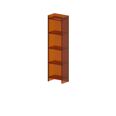 Glam Vertical Closed Back Standard Bookshelf Acrylic Bookshelf for Home 15.7"L x 9.8"W x 59.8"H Coffee Clearhalo 'Bookcases' 'furn' 'furn_bookcases' 'Furniture' 'furniture_bookcases' 'kitchen' 'kitchen_bookcases' 'Living Room Furniture' 'Office Furniture' 4803977