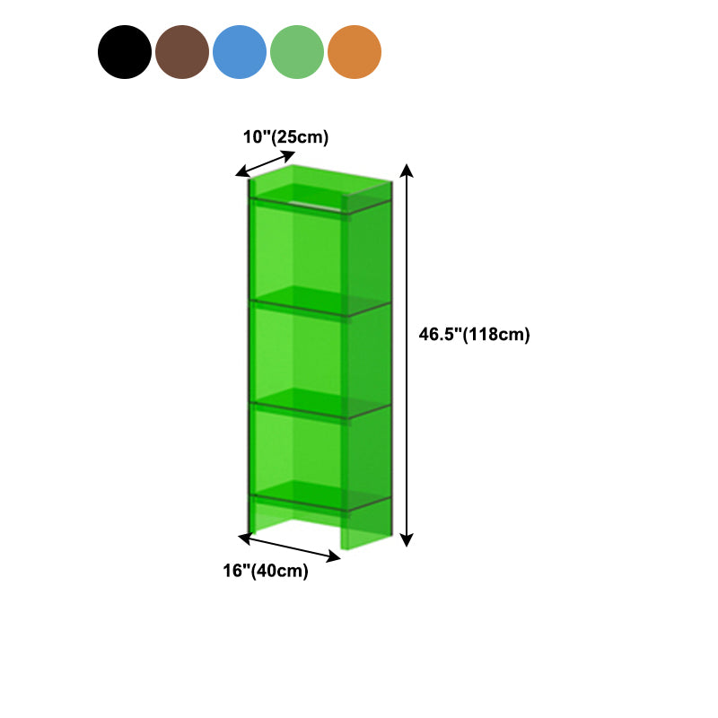 Glam Vertical Closed Back Standard Bookshelf Acrylic Bookshelf for Home Clearhalo 'Bookcases' 'furn' 'furn_bookcases' 'Furniture' 'furniture_bookcases' 'kitchen' 'kitchen_bookcases' 'Living Room Furniture' 'Office Furniture' 4803980