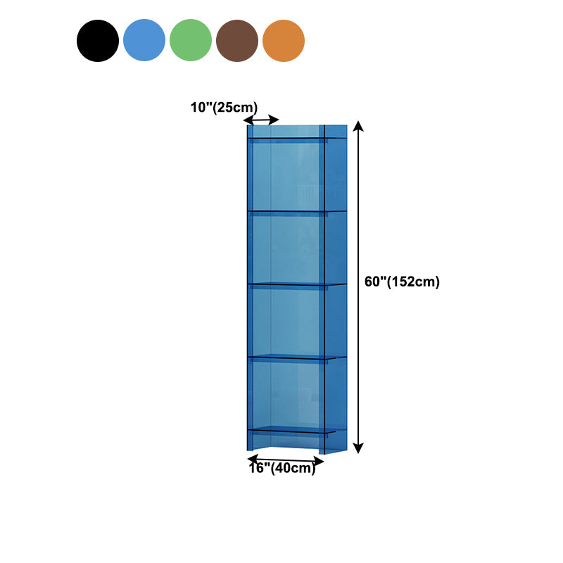 Glam Vertical Closed Back Standard Bookshelf Acrylic Bookshelf for Home Clearhalo 'Bookcases' 'furn' 'furn_bookcases' 'Furniture' 'furniture_bookcases' 'kitchen' 'kitchen_bookcases' 'Living Room Furniture' 'Office Furniture' 4803981