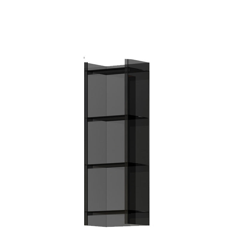 10"W Bookshelf Closed Back Acrylic Glam Style Bookcase for Office and Study Room 15.7"L x 9.8"W x 46.5"H Black Clearhalo 'Bookcases' 'furn' 'furn_bookcases' 'Furniture' 'furniture_bookcases' 'kitchen' 'kitchen_bookcases' 'Living Room Furniture' 'Office Furniture' 4803990