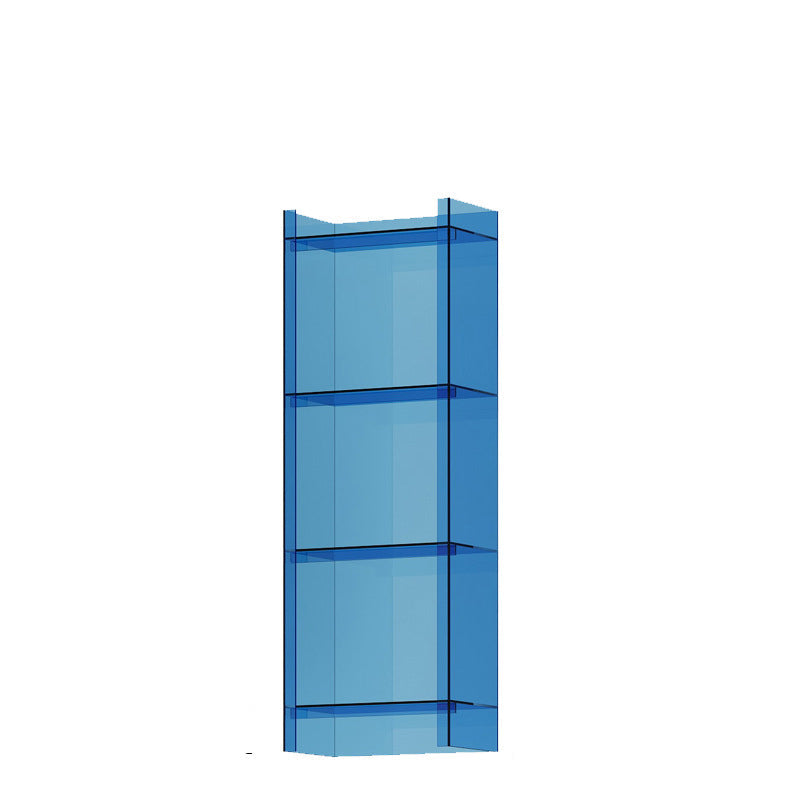 10"W Bookshelf Closed Back Acrylic Glam Style Bookcase for Office and Study Room 15.7"L x 9.8"W x 46.5"H Blue Clearhalo 'Bookcases' 'furn' 'furn_bookcases' 'Furniture' 'furniture_bookcases' 'kitchen' 'kitchen_bookcases' 'Living Room Furniture' 'Office Furniture' 4803994