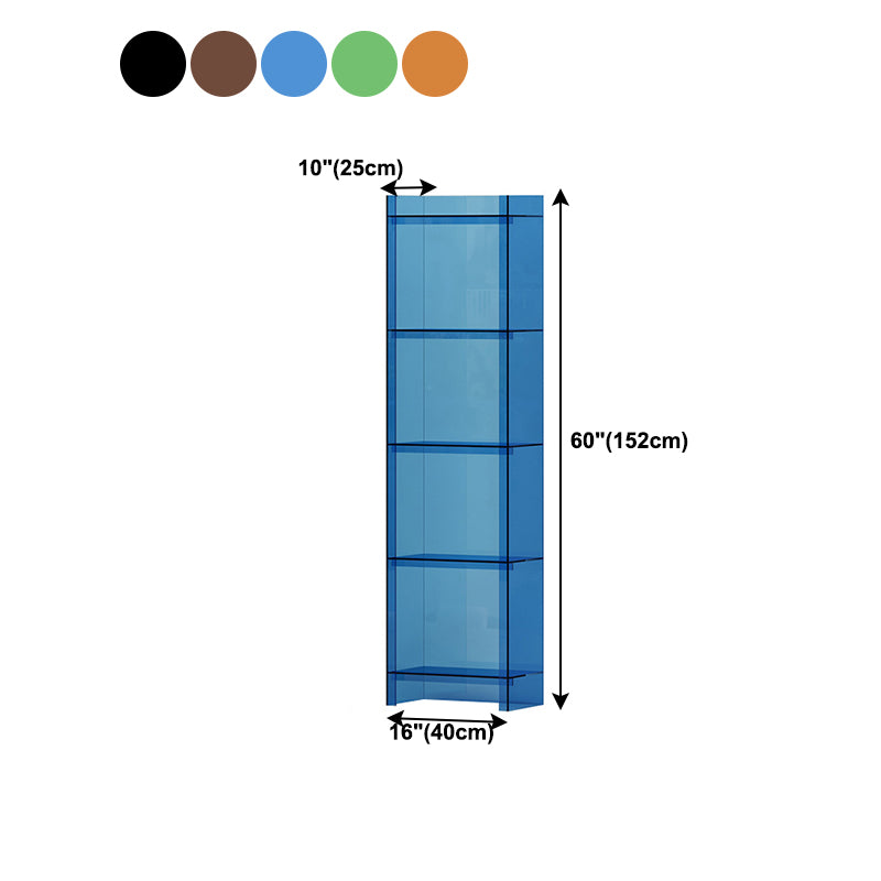 10"W Bookshelf Closed Back Acrylic Glam Style Bookcase for Office and Study Room Clearhalo 'Bookcases' 'furn' 'furn_bookcases' 'Furniture' 'furniture_bookcases' 'kitchen' 'kitchen_bookcases' 'Living Room Furniture' 'Office Furniture' 4803999