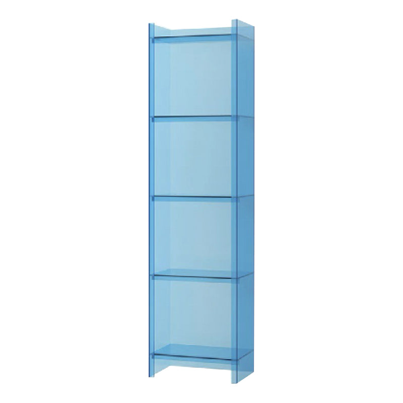 10"W Bookshelf Glam Style Closed Back Acrylic Bookcase for Office and Study Room 15.7"L x 9.8"W x 59.8"H Sky Blue Clearhalo 'Bookcases' 'furn' 'furn_bookcases' 'Furniture' 'furniture_bookcases' 'kitchen' 'kitchen_bookcases' 'Living Room Furniture' 'Office Furniture' 4804001