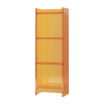 10"W Bookshelf Glam Style Closed Back Acrylic Bookcase for Office and Study Room 15.7"L x 9.8"W x 46.5"H Orange Clearhalo 'Bookcases' 'furn' 'furn_bookcases' 'Furniture' 'furniture_bookcases' 'kitchen' 'kitchen_bookcases' 'Living Room Furniture' 'Office Furniture' 4804002
