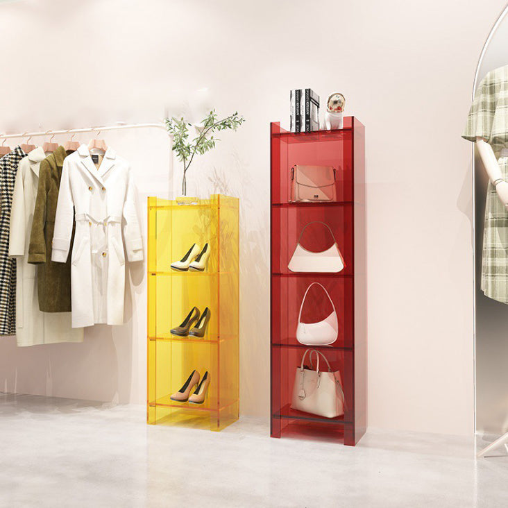 10"W Bookshelf Glam Style Closed Back Acrylic Bookcase for Office and Study Room Clearhalo 'Bookcases' 'furn' 'furn_bookcases' 'Furniture' 'furniture_bookcases' 'kitchen' 'kitchen_bookcases' 'Living Room Furniture' 'Office Furniture' 4804005