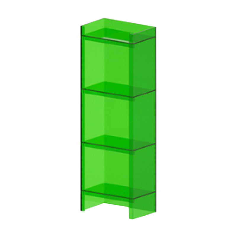 10"W Bookshelf Glam Style Closed Back Acrylic Bookcase for Office and Study Room 15.7"L x 9.8"W x 46.5"H Green Clearhalo 'Bookcases' 'furn' 'furn_bookcases' 'Furniture' 'furniture_bookcases' 'kitchen' 'kitchen_bookcases' 'Living Room Furniture' 'Office Furniture' 4804007