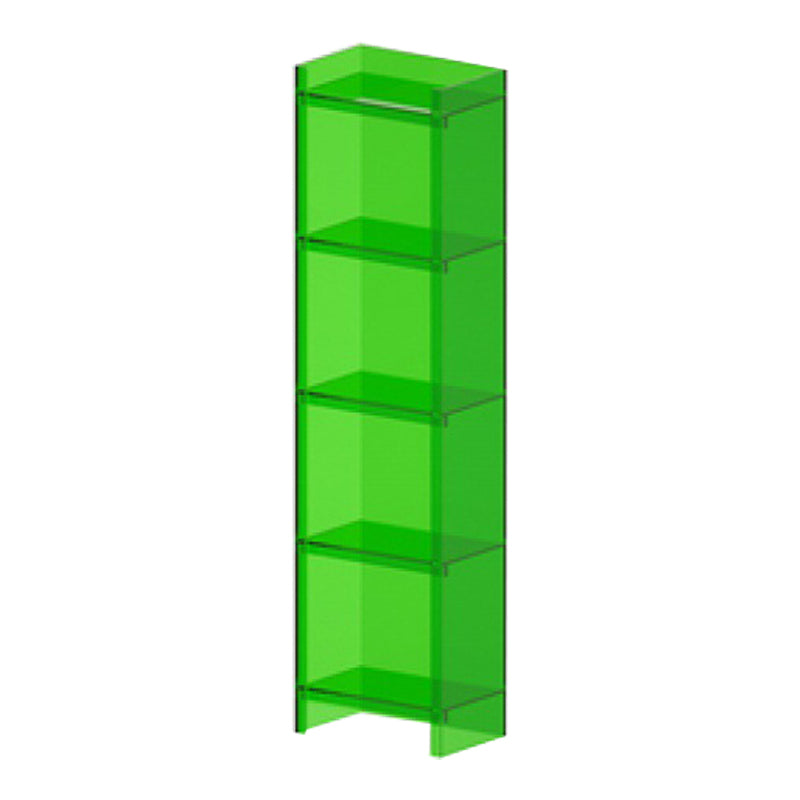 10"W Bookshelf Glam Style Closed Back Acrylic Bookcase for Office and Study Room 15.7"L x 9.8"W x 59.8"H Green Clearhalo 'Bookcases' 'furn' 'furn_bookcases' 'Furniture' 'furniture_bookcases' 'kitchen' 'kitchen_bookcases' 'Living Room Furniture' 'Office Furniture' 4804008
