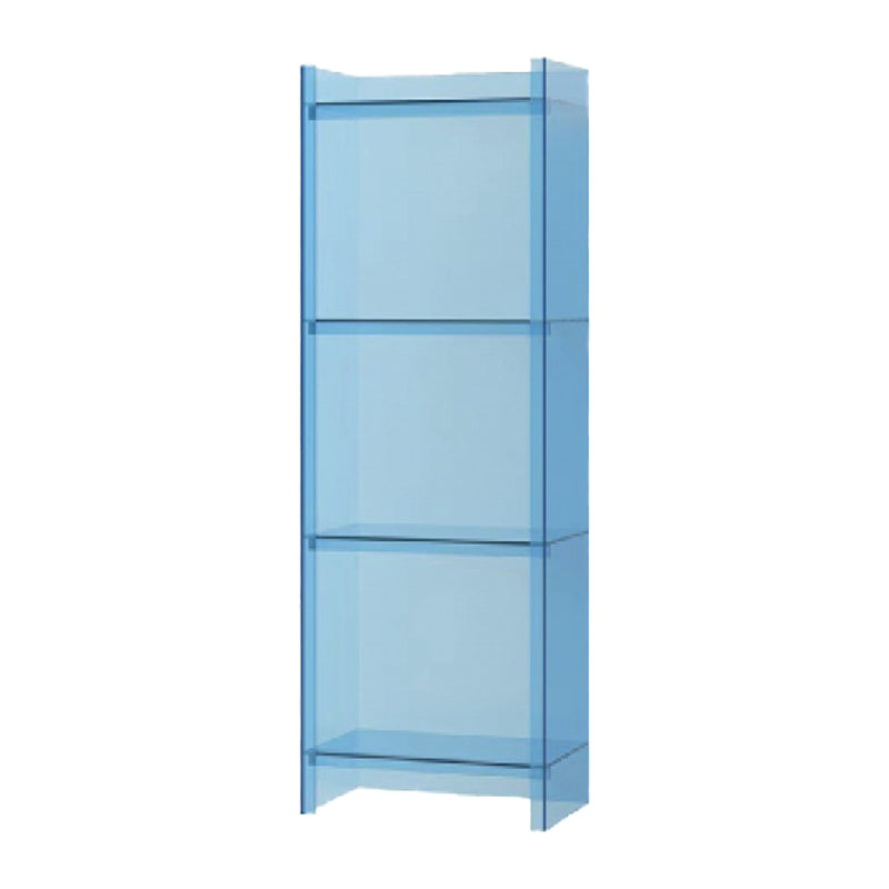 10"W Bookshelf Glam Style Closed Back Acrylic Bookcase for Office and Study Room 15.7"L x 9.8"W x 46.5"H Sky Blue Clearhalo 'Bookcases' 'furn' 'furn_bookcases' 'Furniture' 'furniture_bookcases' 'kitchen' 'kitchen_bookcases' 'Living Room Furniture' 'Office Furniture' 4804009