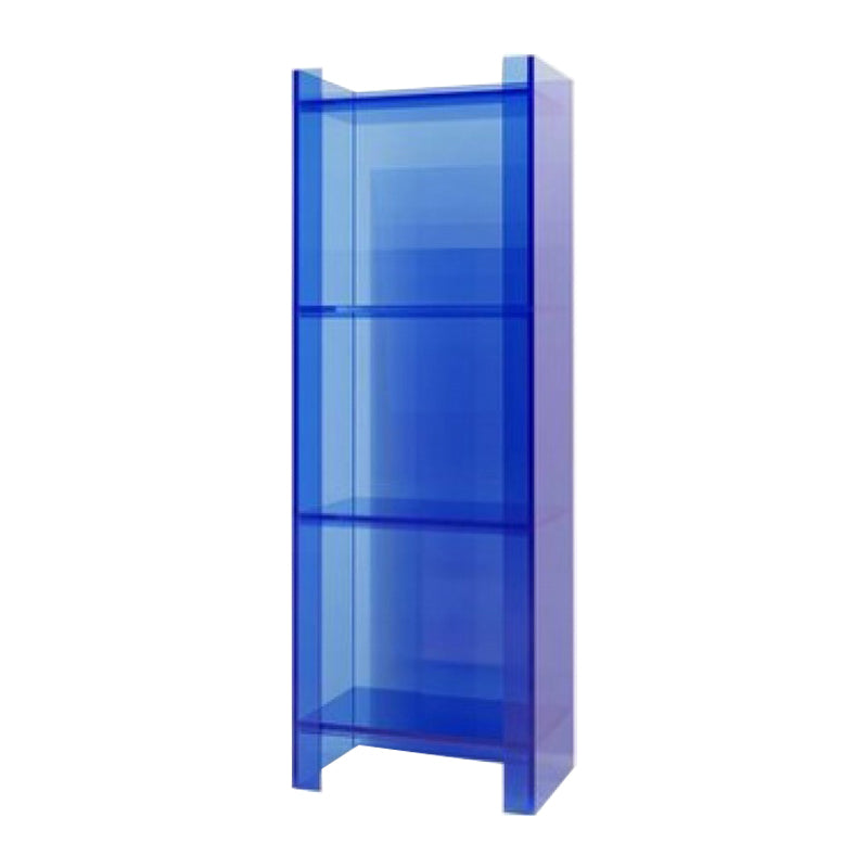 10"W Bookshelf Glam Style Closed Back Acrylic Bookcase for Office and Study Room 15.7"L x 9.8"W x 46.5"H Blue Clearhalo 'Bookcases' 'furn' 'furn_bookcases' 'Furniture' 'furniture_bookcases' 'kitchen' 'kitchen_bookcases' 'Living Room Furniture' 'Office Furniture' 4804010