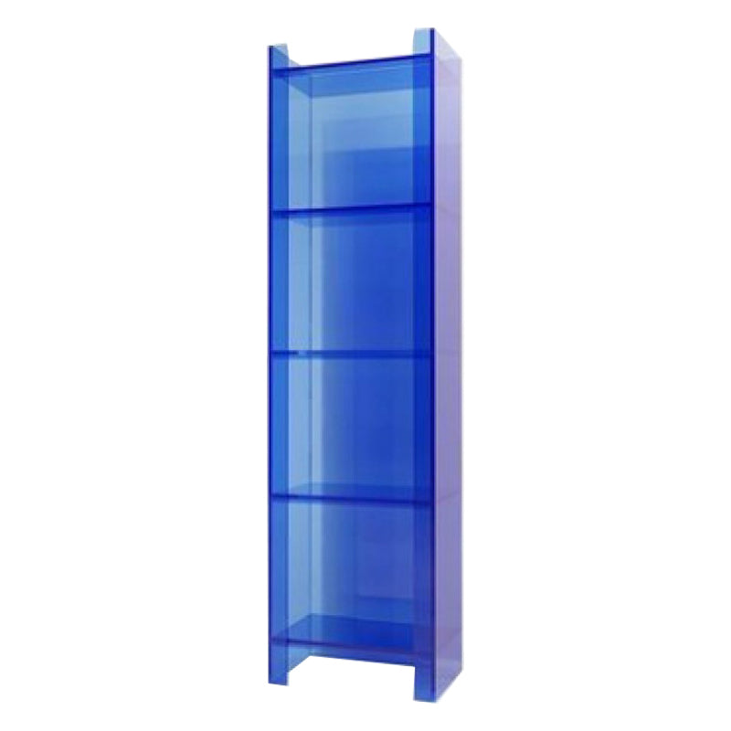 10"W Bookshelf Glam Style Closed Back Acrylic Bookcase for Office and Study Room 15.7"L x 9.8"W x 59.8"H Blue Clearhalo 'Bookcases' 'furn' 'furn_bookcases' 'Furniture' 'furniture_bookcases' 'kitchen' 'kitchen_bookcases' 'Living Room Furniture' 'Office Furniture' 4804012