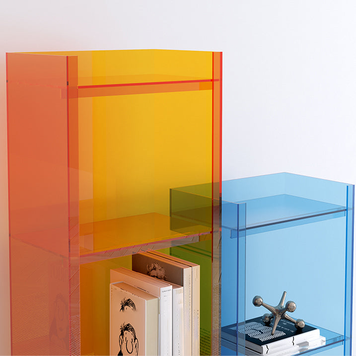 10"W Bookshelf Glam Style Closed Back Acrylic Bookcase for Office and Study Room Clearhalo 'Bookcases' 'furn' 'furn_bookcases' 'Furniture' 'furniture_bookcases' 'kitchen' 'kitchen_bookcases' 'Living Room Furniture' 'Office Furniture' 4804013