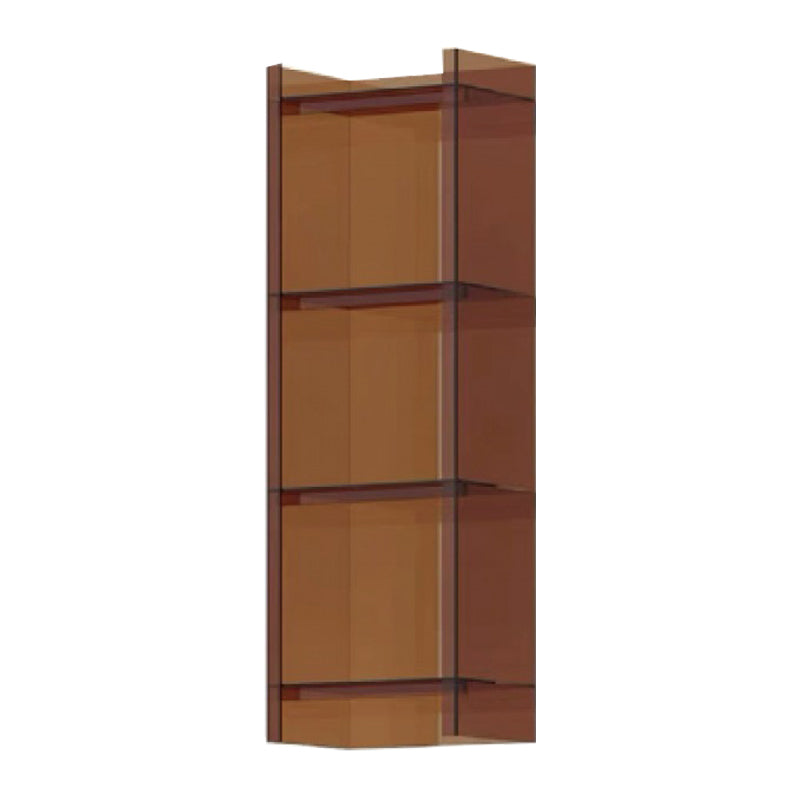 10"W Bookshelf Glam Style Closed Back Acrylic Bookcase for Office and Study Room 15.7"L x 9.8"W x 46.5"H Brown Clearhalo 'Bookcases' 'furn' 'furn_bookcases' 'Furniture' 'furniture_bookcases' 'kitchen' 'kitchen_bookcases' 'Living Room Furniture' 'Office Furniture' 4804014