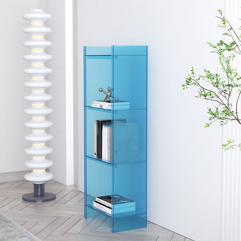 10"W Bookshelf Glam Style Closed Back Acrylic Bookcase for Office and Study Room Clearhalo 'Bookcases' 'furn' 'furn_bookcases' 'Furniture' 'furniture_bookcases' 'kitchen' 'kitchen_bookcases' 'Living Room Furniture' 'Office Furniture' 4804018