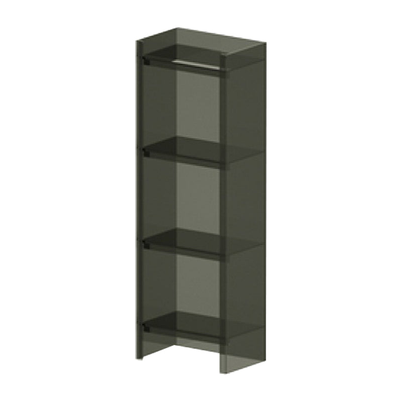 10"W Bookshelf Glam Style Closed Back Acrylic Bookcase for Office and Study Room 15.7"L x 9.8"W x 46.5"H Black Clearhalo 'Bookcases' 'furn' 'furn_bookcases' 'Furniture' 'furniture_bookcases' 'kitchen' 'kitchen_bookcases' 'Living Room Furniture' 'Office Furniture' 4804019