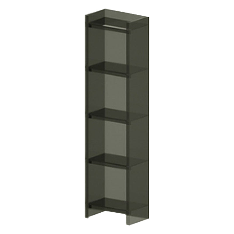 10"W Bookshelf Glam Style Closed Back Acrylic Bookcase for Office and Study Room 15.7"L x 9.8"W x 59.8"H Black Clearhalo 'Bookcases' 'furn' 'furn_bookcases' 'Furniture' 'furniture_bookcases' 'kitchen' 'kitchen_bookcases' 'Living Room Furniture' 'Office Furniture' 4804020