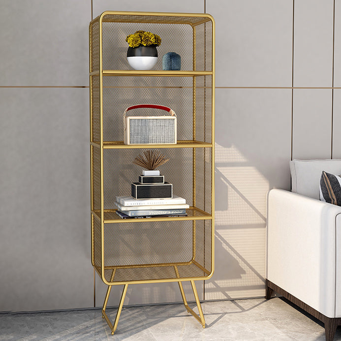 Luxury Bookshelf Metal Glam Style Closed Back Bookcase for Office and Study Room Clearhalo 'Bookcases' 'furn' 'furn_bookcases' 'Furniture' 'furniture_bookcases' 'kitchen' 'kitchen_bookcases' 'Living Room Furniture' 'Office Furniture' 4804027