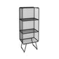 Luxury Bookshelf Metal Glam Style Closed Back Bookcase for Office and Study Room 11.8"L x 11.8"W x 30.7"H Black Clearhalo 'Bookcases' 'furn' 'furn_bookcases' 'Furniture' 'furniture_bookcases' 'kitchen' 'kitchen_bookcases' 'Living Room Furniture' 'Office Furniture' 4804030