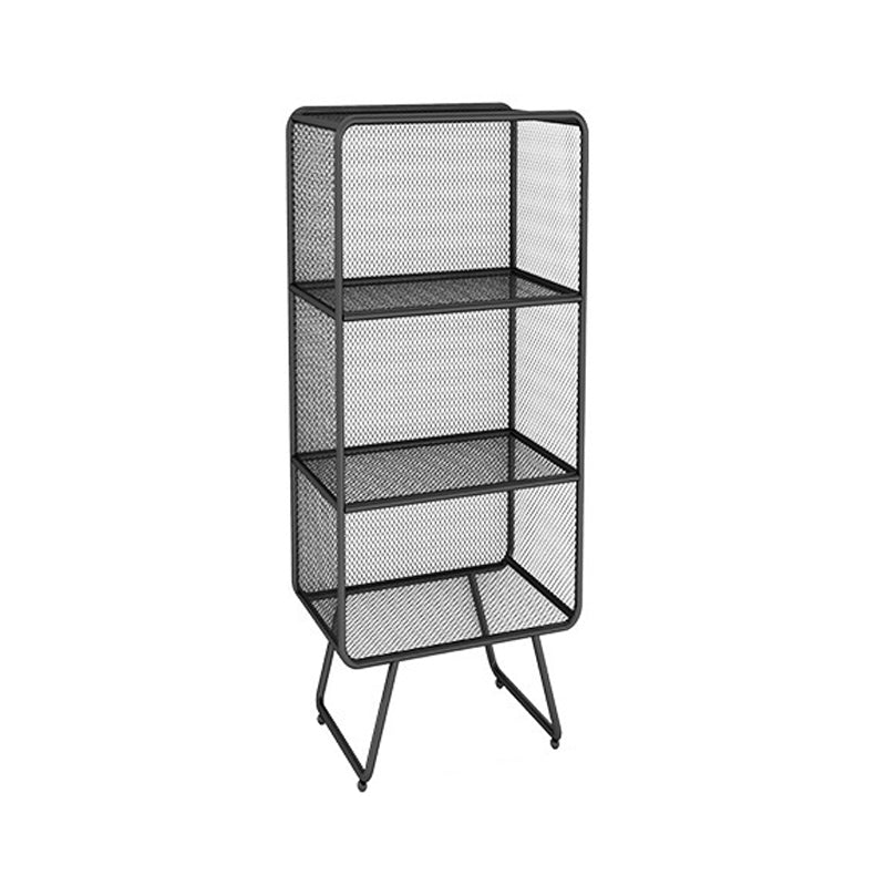 Luxury Bookshelf Metal Glam Style Closed Back Bookcase for Office and Study Room 11.8"L x 11.8"W x 30.7"H Black Clearhalo 'Bookcases' 'furn' 'furn_bookcases' 'Furniture' 'furniture_bookcases' 'kitchen' 'kitchen_bookcases' 'Living Room Furniture' 'Office Furniture' 4804030