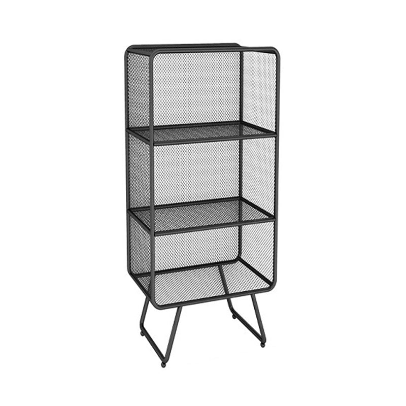 Luxury Bookshelf Metal Glam Style Closed Back Bookcase for Office and Study Room 15.7"L x 11.8"W x 35.4"H Black Clearhalo 'Bookcases' 'furn' 'furn_bookcases' 'Furniture' 'furniture_bookcases' 'kitchen' 'kitchen_bookcases' 'Living Room Furniture' 'Office Furniture' 4804035