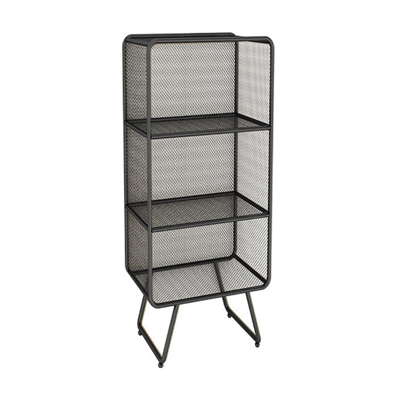 Luxury Bookshelf Metal Glam Style Closed Back Bookcase for Office and Study Room 20.9"L x 11.8"W x 47.2"H Black Clearhalo 'Bookcases' 'furn' 'furn_bookcases' 'Furniture' 'furniture_bookcases' 'kitchen' 'kitchen_bookcases' 'Living Room Furniture' 'Office Furniture' 4804037