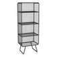 Luxury Bookshelf Metal Glam Style Closed Back Bookcase for Office and Study Room 23.6"L x 11.8"W x 59.1"H Black Clearhalo 'Bookcases' 'furn' 'furn_bookcases' 'Furniture' 'furniture_bookcases' 'kitchen' 'kitchen_bookcases' 'Living Room Furniture' 'Office Furniture' 4804041