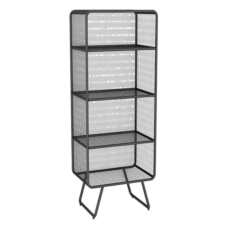Luxury Bookshelf Metal Glam Style Closed Back Bookcase for Office and Study Room 23.6"L x 11.8"W x 59.1"H Black Clearhalo 'Bookcases' 'furn' 'furn_bookcases' 'Furniture' 'furniture_bookcases' 'kitchen' 'kitchen_bookcases' 'Living Room Furniture' 'Office Furniture' 4804041