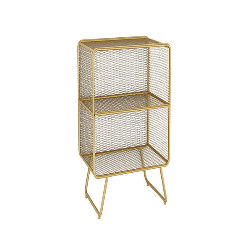 Luxury Bookshelf Metal Glam Style Closed Back Bookcase for Office and Study Room 11.8"L x 11.8"W x 22.8"H Gold Clearhalo 'Bookcases' 'furn' 'furn_bookcases' 'Furniture' 'furniture_bookcases' 'kitchen' 'kitchen_bookcases' 'Living Room Furniture' 'Office Furniture' 4804042