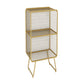 Luxury Bookshelf Metal Glam Style Closed Back Bookcase for Office and Study Room 14"L x 12"W x 26"H Gold Clearhalo 'Bookcases' 'furn' 'furn_bookcases' 'Furniture' 'furniture_bookcases' 'kitchen' 'kitchen_bookcases' 'Living Room Furniture' 'Office Furniture' 4804044