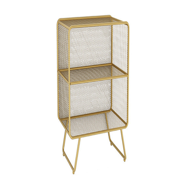 Luxury Bookshelf Metal Glam Style Closed Back Bookcase for Office and Study Room 14"L x 12"W x 26"H Gold Clearhalo 'Bookcases' 'furn' 'furn_bookcases' 'Furniture' 'furniture_bookcases' 'kitchen' 'kitchen_bookcases' 'Living Room Furniture' 'Office Furniture' 4804044