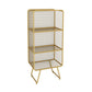 Luxury Bookshelf Metal Glam Style Closed Back Bookcase for Office and Study Room 15.7"L x 11.8"W x 35.4"H Gold Clearhalo 'Bookcases' 'furn' 'furn_bookcases' 'Furniture' 'furniture_bookcases' 'kitchen' 'kitchen_bookcases' 'Living Room Furniture' 'Office Furniture' 4804046