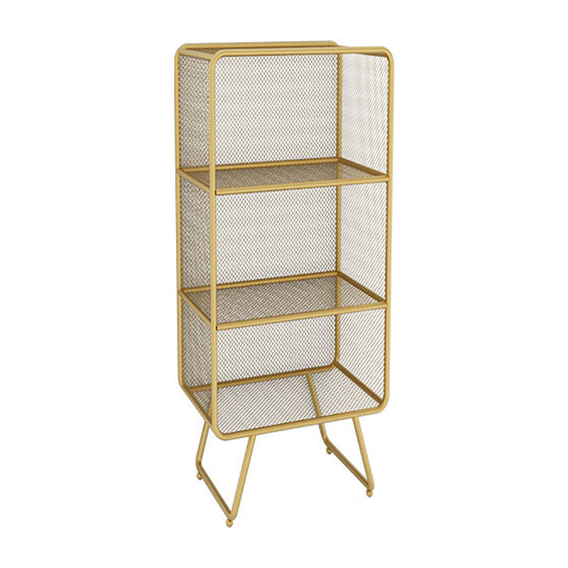 Luxury Bookshelf Metal Glam Style Closed Back Bookcase for Office and Study Room 20.9"L x 11.8"W x 47.2"H Gold Clearhalo 'Bookcases' 'furn' 'furn_bookcases' 'Furniture' 'furniture_bookcases' 'kitchen' 'kitchen_bookcases' 'Living Room Furniture' 'Office Furniture' 4804047