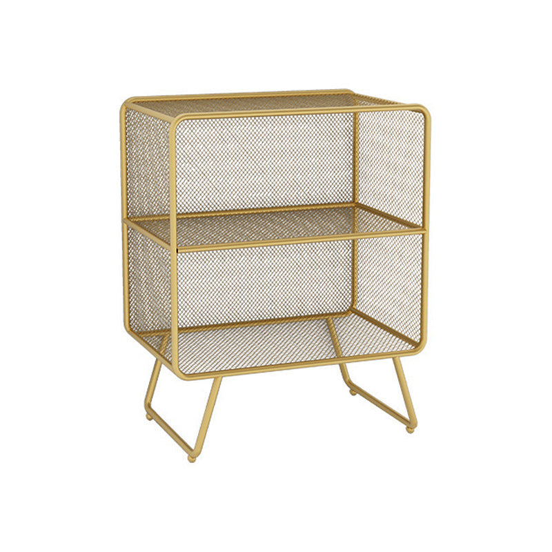 Luxury Bookshelf Metal Glam Style Closed Back Bookcase for Office and Study Room 24"L x 12"W x 28"H Gold Clearhalo 'Bookcases' 'furn' 'furn_bookcases' 'Furniture' 'furniture_bookcases' 'kitchen' 'kitchen_bookcases' 'Living Room Furniture' 'Office Furniture' 4804048