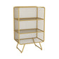 Luxury Bookshelf Metal Glam Style Closed Back Bookcase for Office and Study Room 24"L x 12"W x 47"H Gold Clearhalo 'Bookcases' 'furn' 'furn_bookcases' 'Furniture' 'furniture_bookcases' 'kitchen' 'kitchen_bookcases' 'Living Room Furniture' 'Office Furniture' 4804049