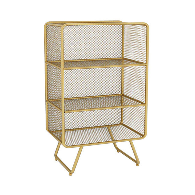 Luxury Bookshelf Metal Glam Style Closed Back Bookcase for Office and Study Room 24"L x 12"W x 47"H Gold Clearhalo 'Bookcases' 'furn' 'furn_bookcases' 'Furniture' 'furniture_bookcases' 'kitchen' 'kitchen_bookcases' 'Living Room Furniture' 'Office Furniture' 4804049